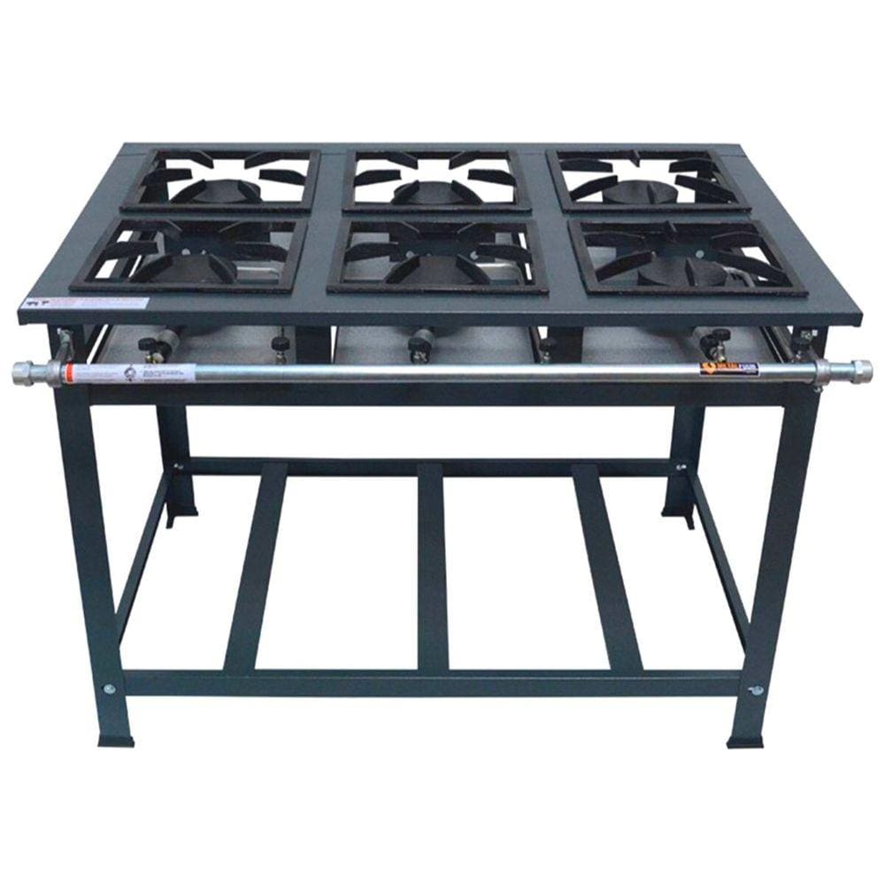 FOGÃO INDUSTRIAL 6 BOCAS ALTA PRESSÃO P7 Metalfour