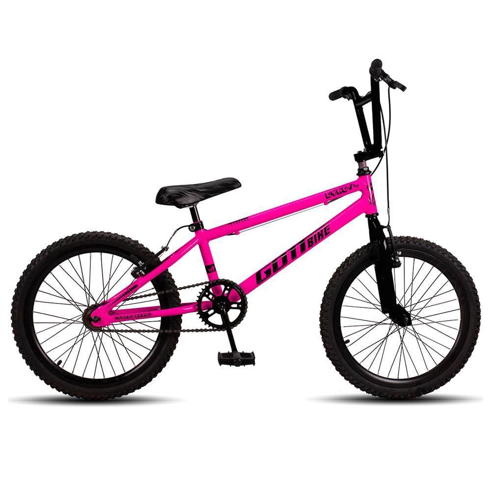 Bicicleta Infantil Aro 20 Bmx Freio V-Brake Aro Aereo Rosa e Preto Gottbike