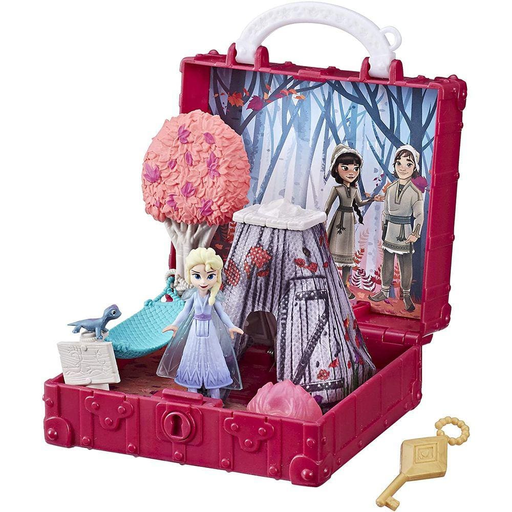 Disney Frozen Pop Adventures Enchanted Forest Set Pop-Up Playset com Alça, Incluindo Elsa Doll, Toy Inspired 2 Movie