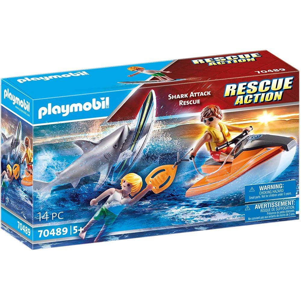 Barco Resgate e Ataque com Tubarão - Playmobil