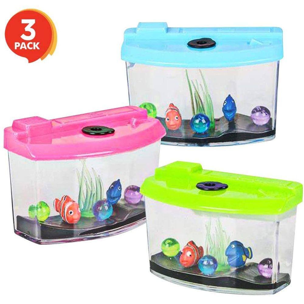 ArtCreativity 3 Polegadas Crescendo Brinquedo de Aquário para Crianças - Conjunto de 3 - Peixe Crescer 5X Maior em Água - Animais em Expansão Divertid
