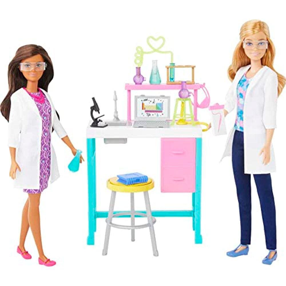 Barbie Science Lab Playset com 2 bonecas, bancada de laboratório e 10+