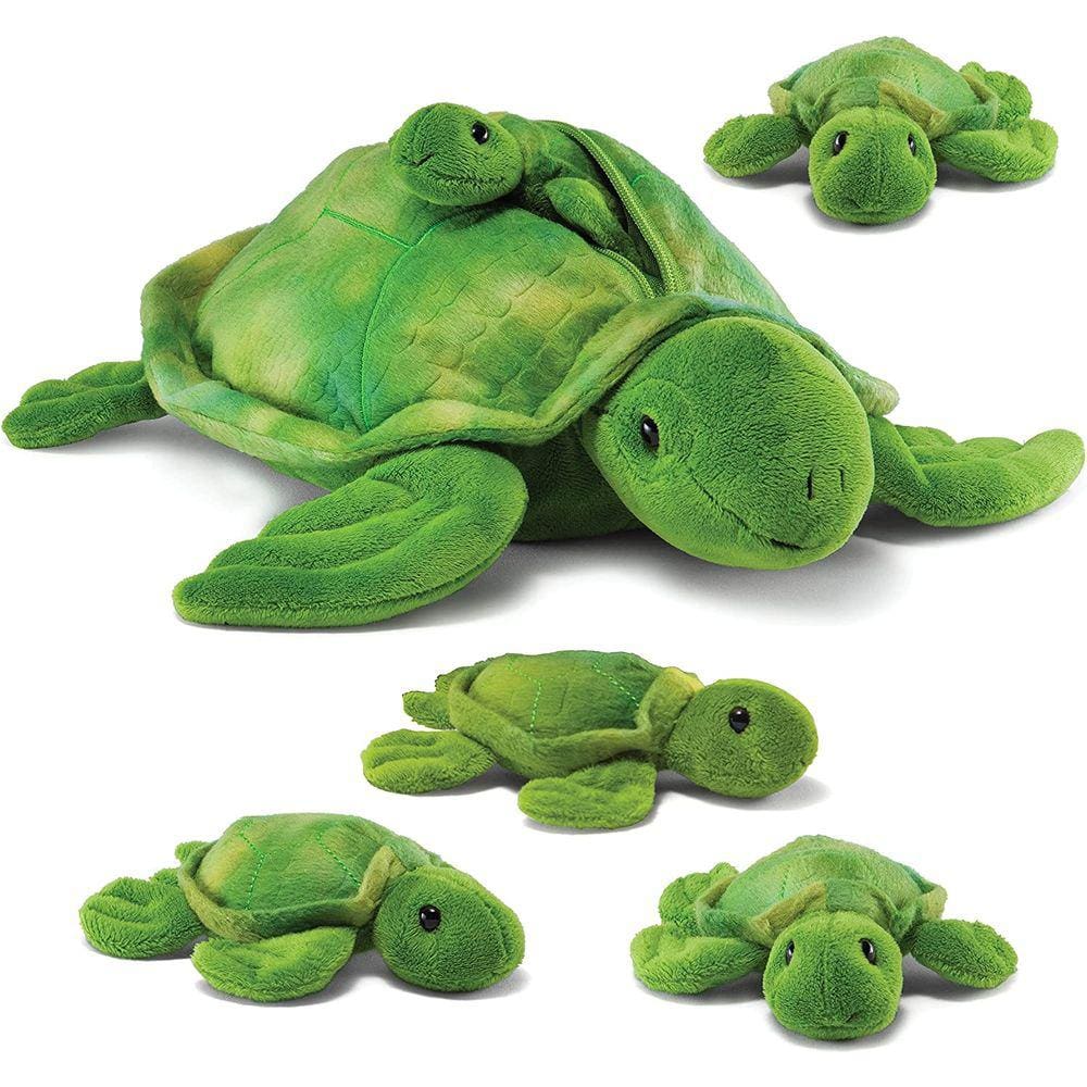 Brinquedo Tartaruga Prextex com 3 Tartaruguinhas Bebês - Coleção Plushlings