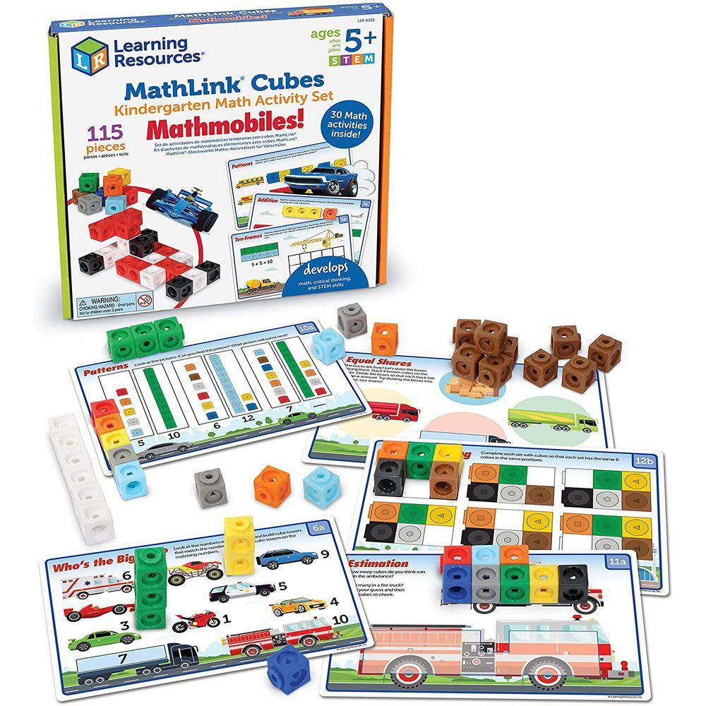 Recursos de aprendizagem MathLink Cubes Conjunto de atividades matemáticas do jardim de infância: Mathmobiles! Brinquedo de Contagem Educacional, Cubo
