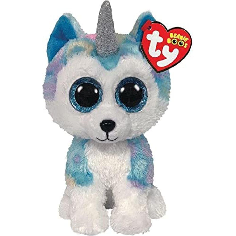 TY TY36322 Helena Husky W/Horn-Beanie BOOS, multicolorido, 15 cm