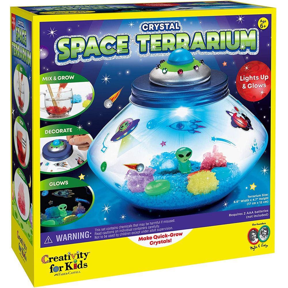 Criatividade para crianças Cristal Space Terrário Kit - Kit de Cultivo de Cristal para Crianças - DIY STEM Science Kit para Meninos e Meninas