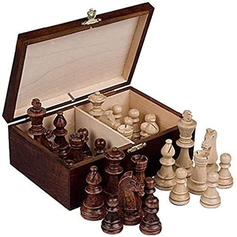 Jogo de Xadrez de Torneio, Peças Staunton N° 6, Rei 3,9in, Caixa Madeira