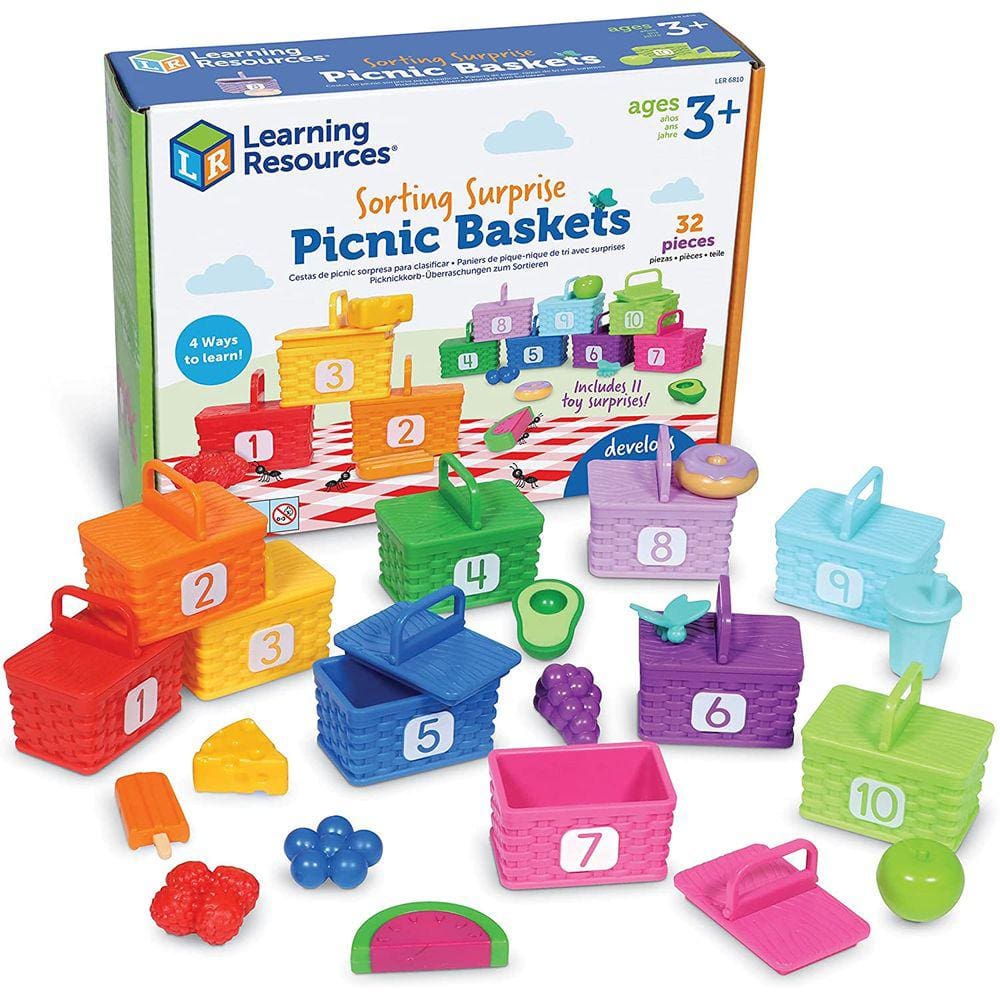 Jogo de cestas de piquenique surpresa - Educativo - 32 peças, brinquedo pré-escolar p/ habilidades