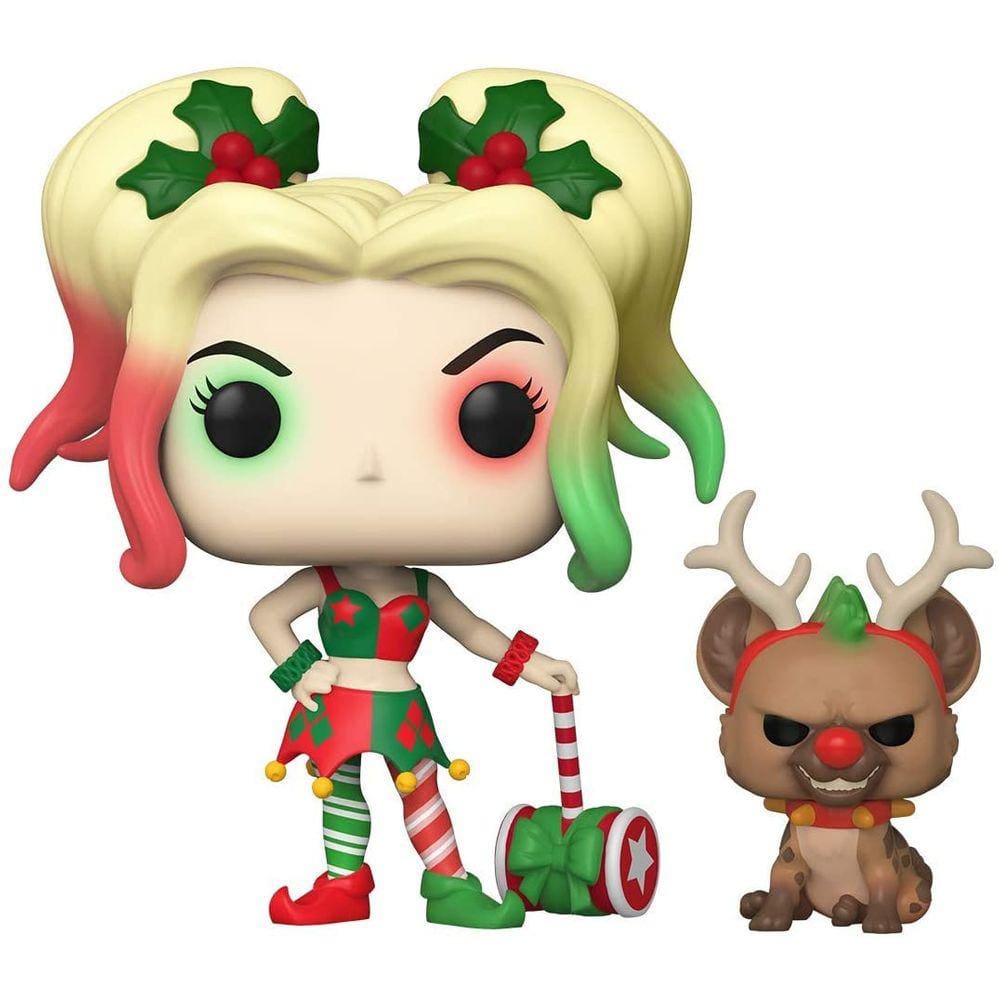 Funko Pop! Heróis DC: DC Holiday - Harley Quinn com ajudante, Multicolorido, 3.75 polegadas