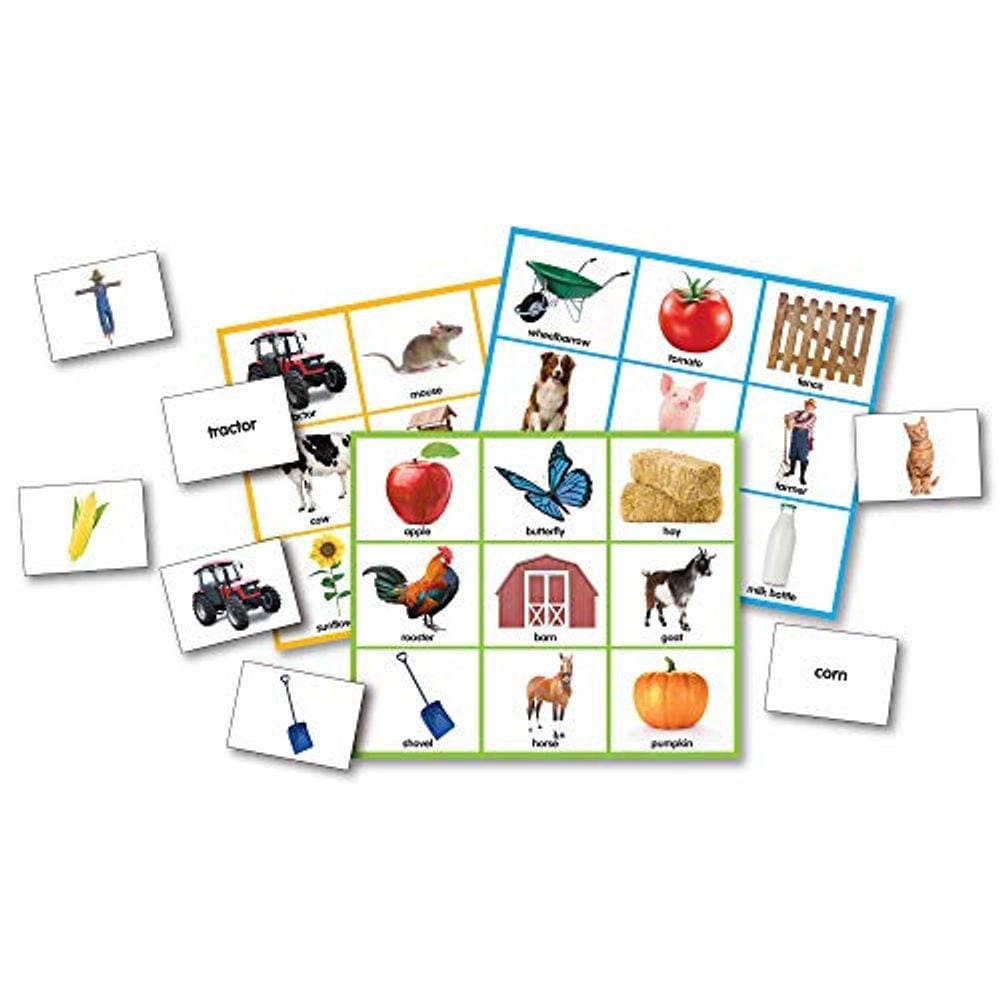 The Learning Journey: Match It! Bingo - Farm - Jogo de Leitura para Pré-Escola e Jardim de Infância 36 Cartões de Palavras imagem