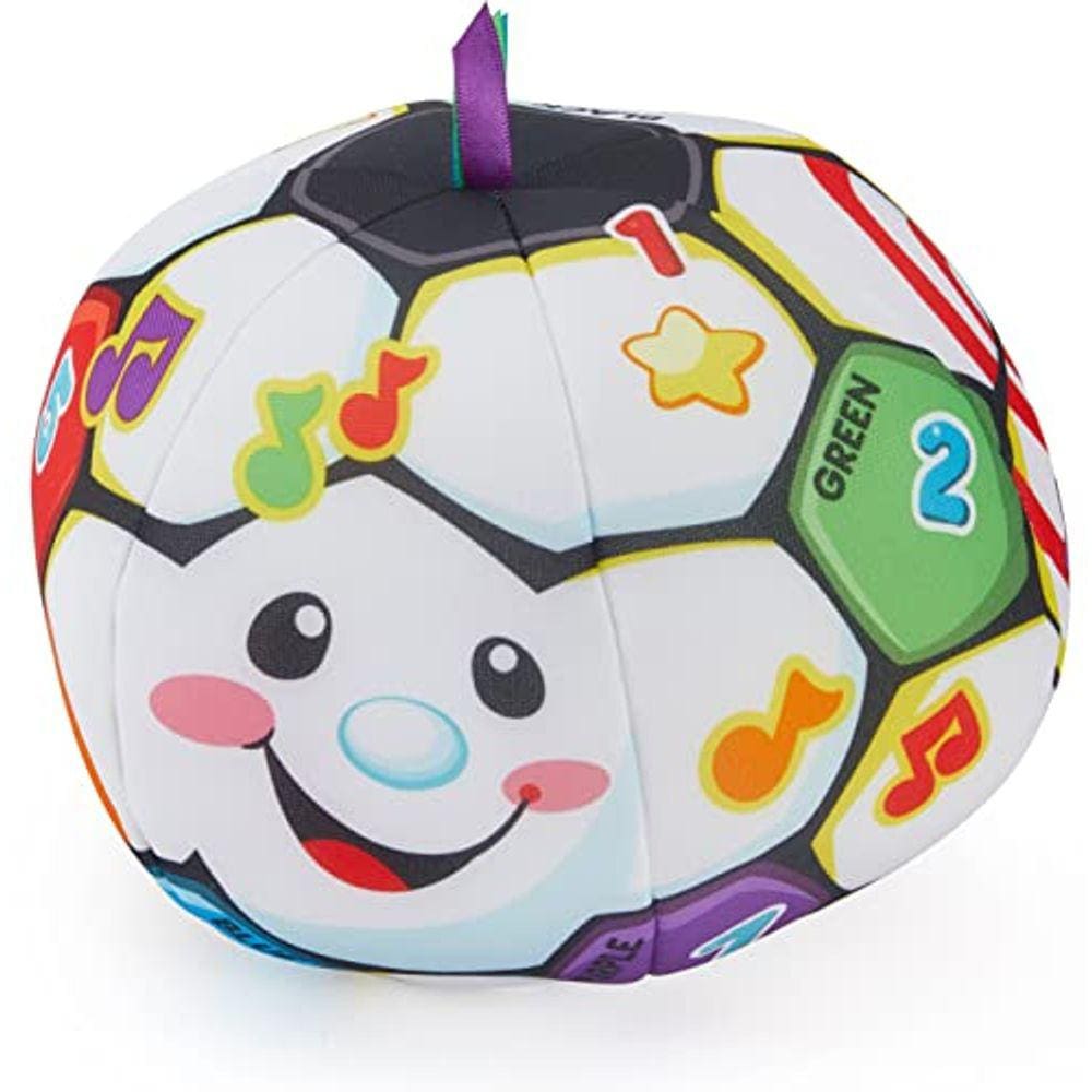 Bola de futebol Fisher-Price Laugh & Learn Singin`, bola de brinquedo macio com música e frases de aprendizagem para bebês e crianças de 6 a 36 meses