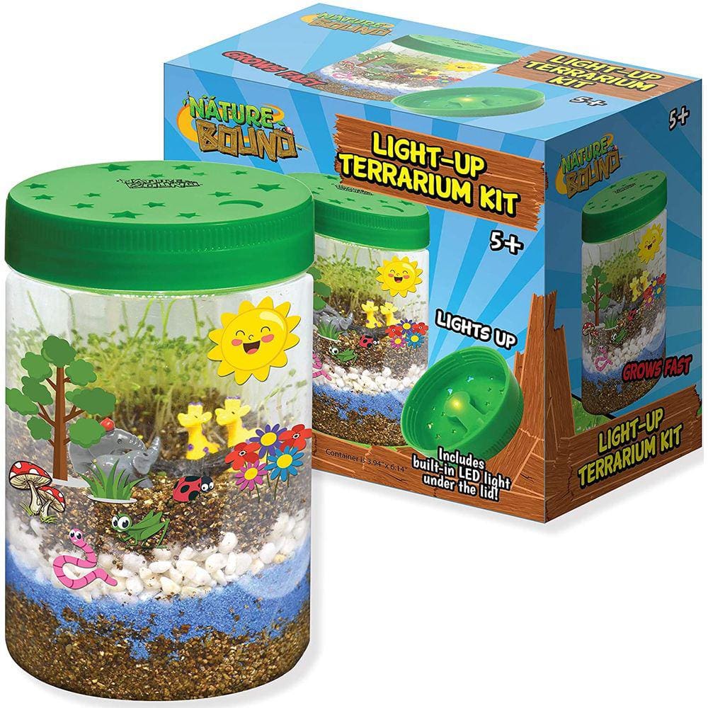 Nature Bound Light-Up Terrário Kit com LUZ LED para Crianças - Inclui O Tema Animal safári - KIT DE CIÊNCIA STEM para Meninos & Meninas - Presentes de