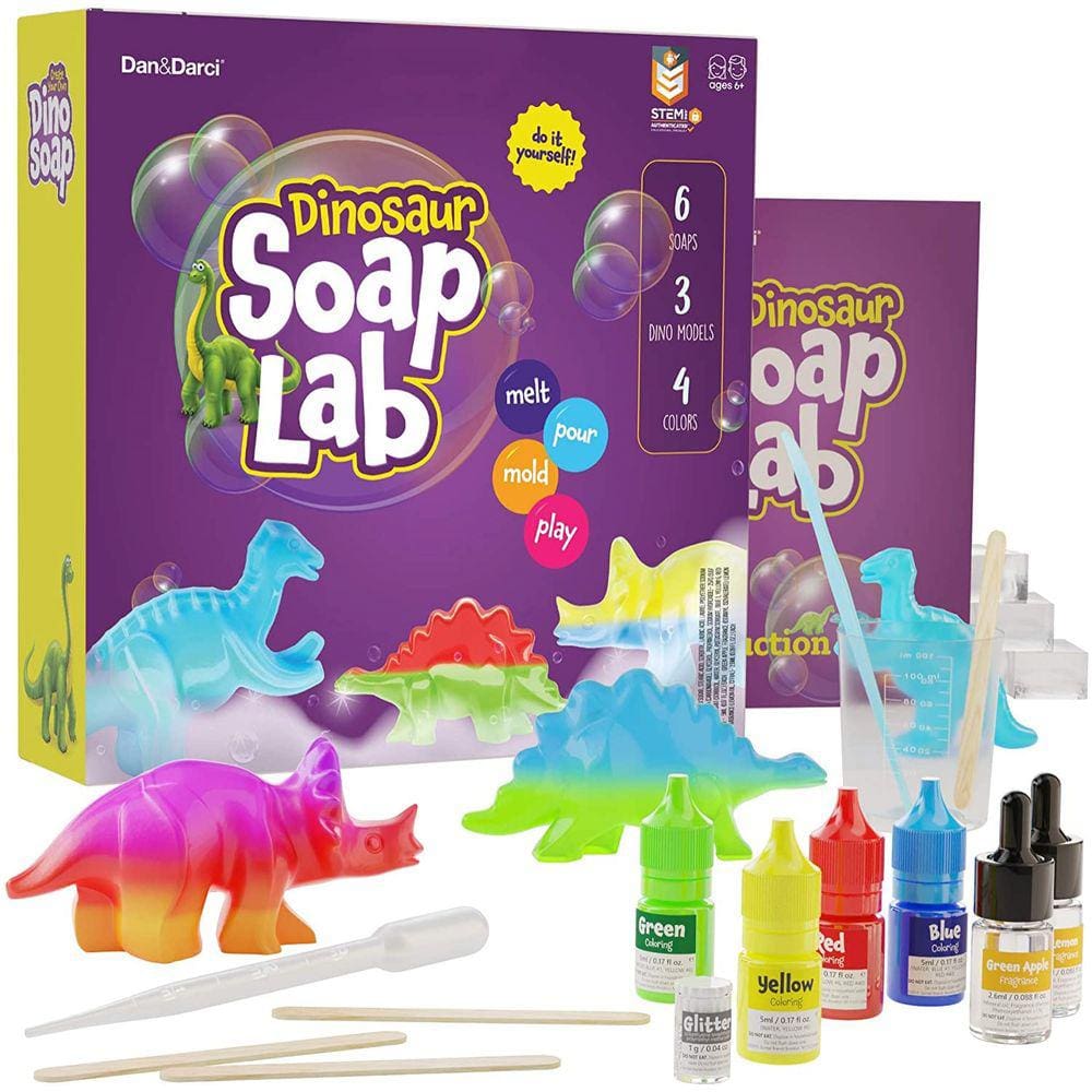 Kit dino de fabricação de sabão para crianças - Kits de Ciência de Dinossauros para Crianças de Todas as Idades - Kits de Artesanato de Atividade DIY
