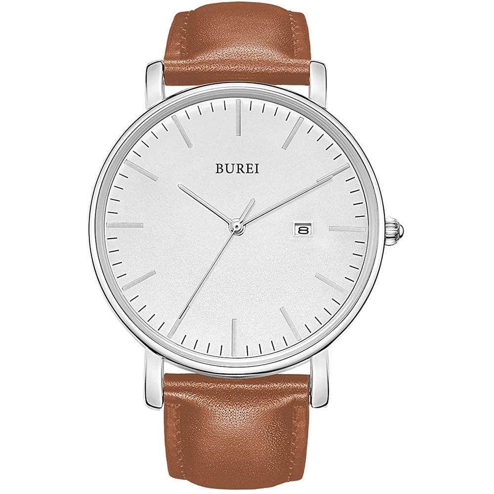 Relógio de Pulso Masculino BUREI Elegante com Couro