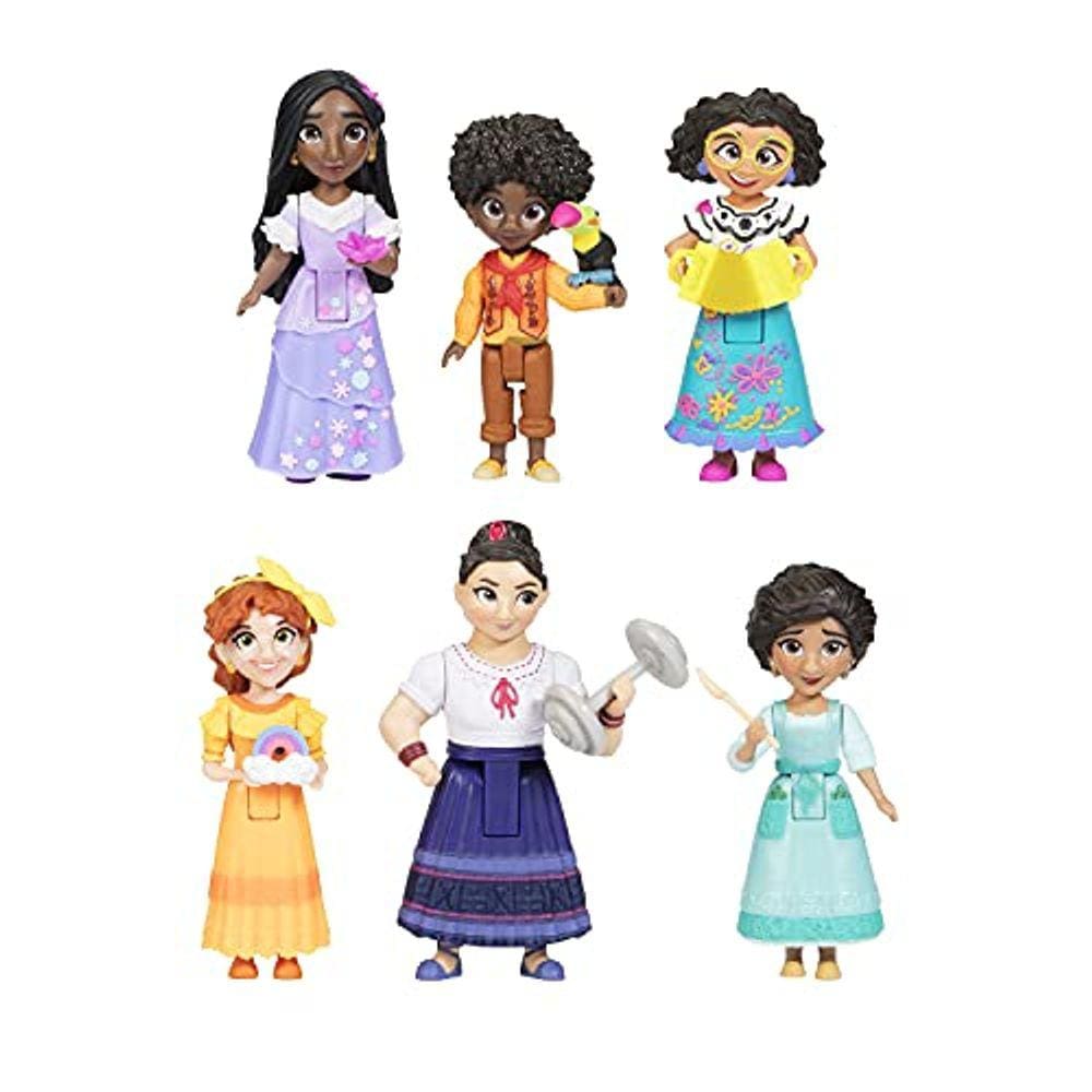 Conjunto 6 bonecos Disney família Madrigal c/ acessórios - ideal p/ brincar c/ Casa Madrigal