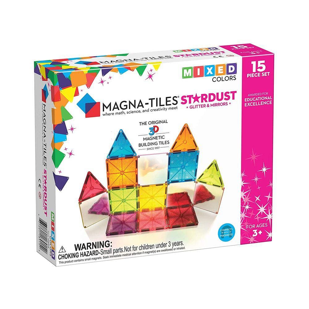 Magna-Tiles Set Educativo - 15 Peças Glitter e Espelhos