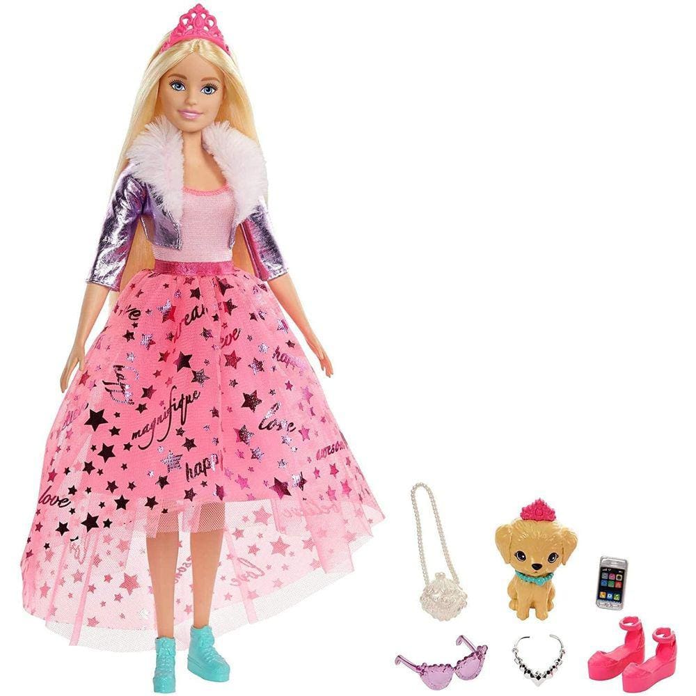 Boneca Barbie Aventura Princesa loira 30cm + acessórios - 3-7 anos