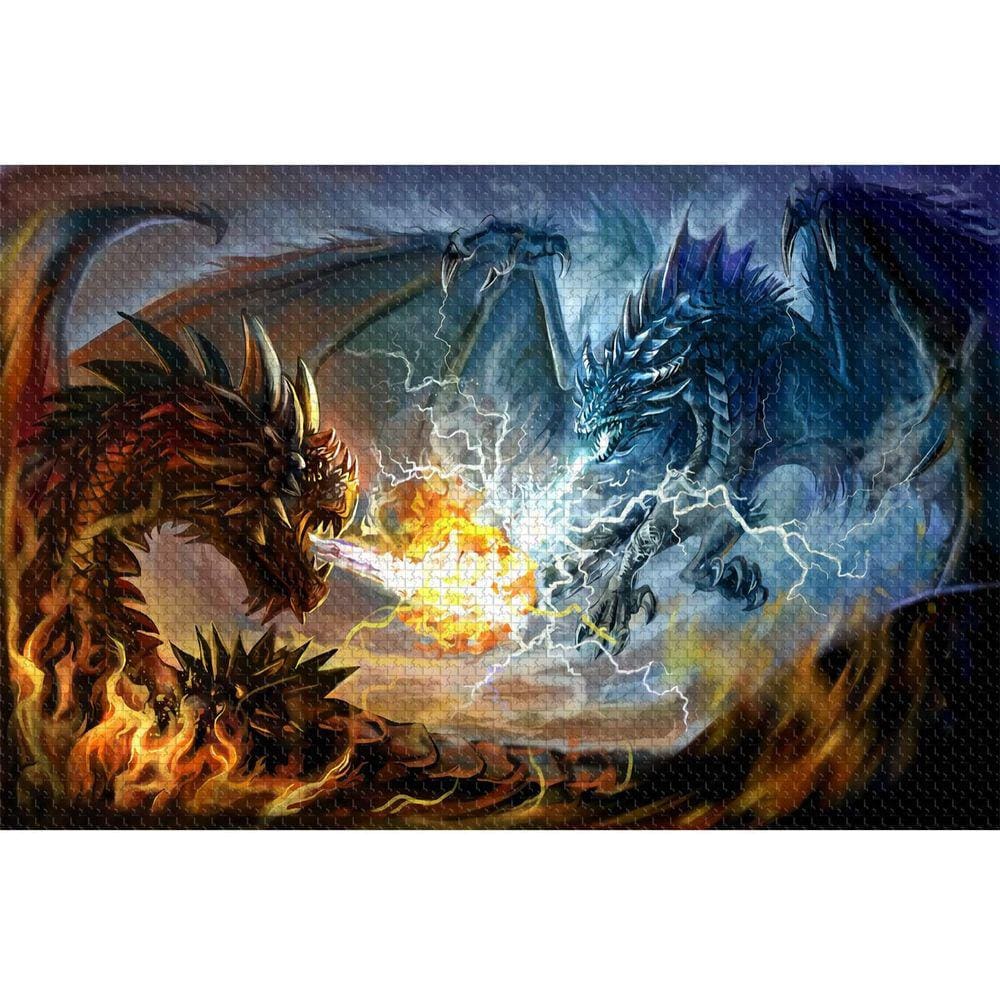 Quebra-Cabeça Dragões 1000 peças - Combate Elétrico