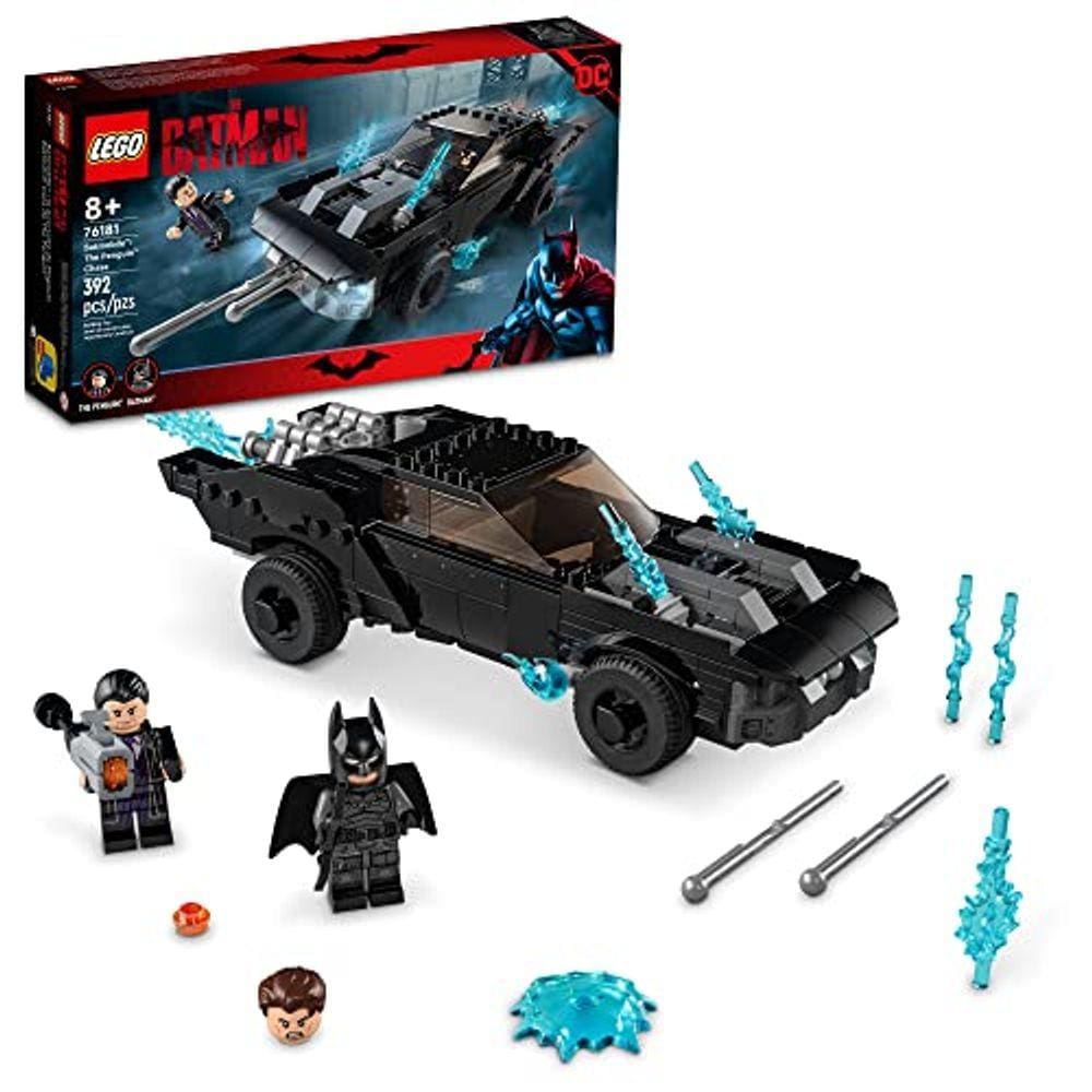 Kit Batmóvel e Pinguim Chase Lego - 392 Peças p/ Crianças a Partir de 8 Anos