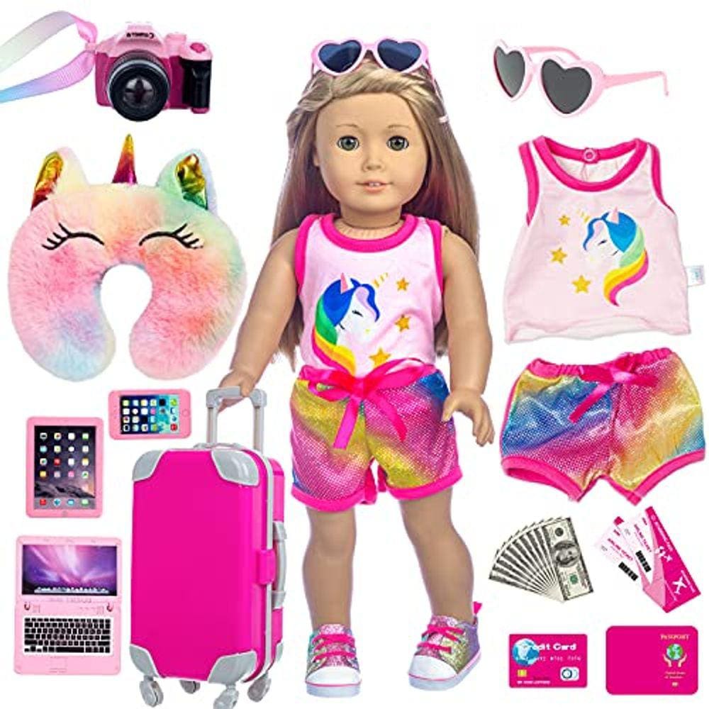 Conj. de Viagem p/ Boneca Americana 18 - XFEYUE - 23 peças