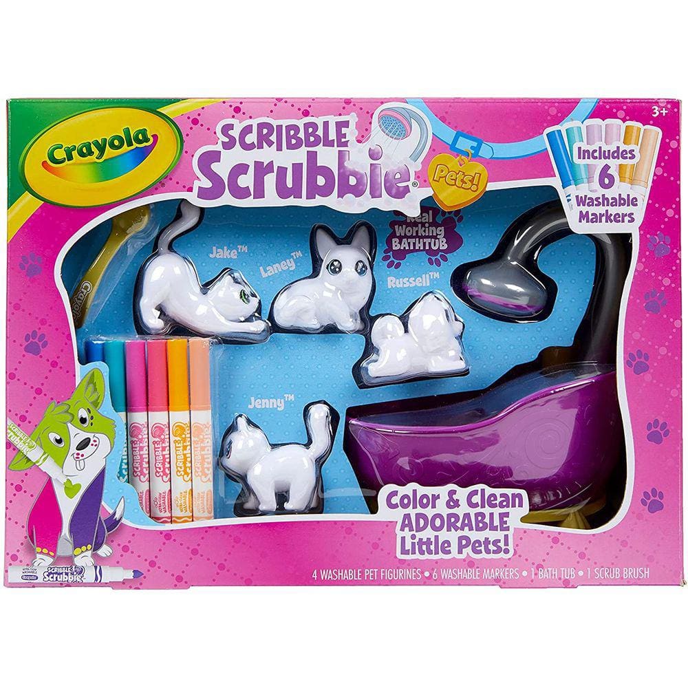 Conjunto de Banho de Animais de Estimação Crayola Scribble Scrubbie 2.0 para Crianças de 4 a 6 Anos