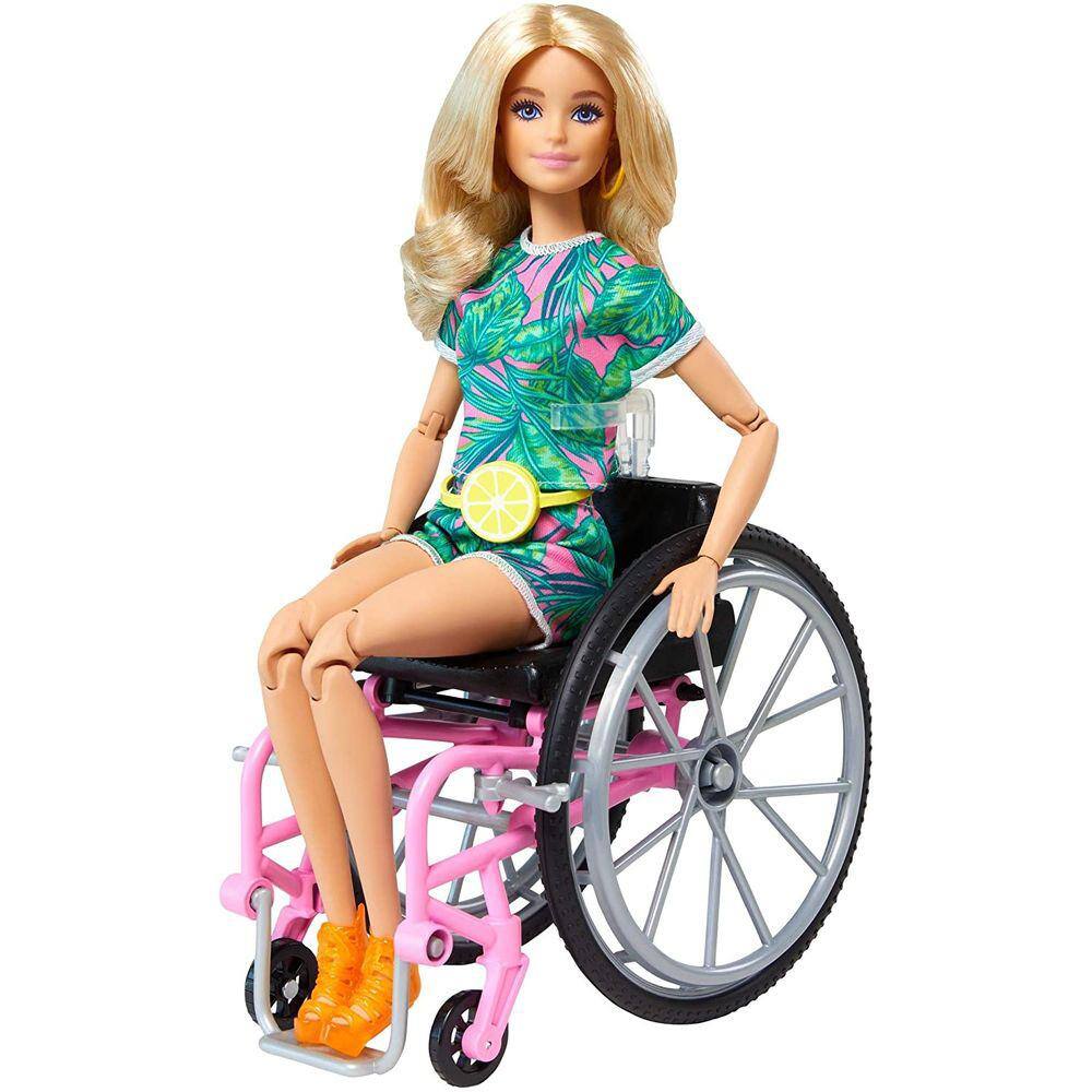 Boneca Fashionista 165 com Cadeira de Rodas e Roupa Tropical - Inclusiva