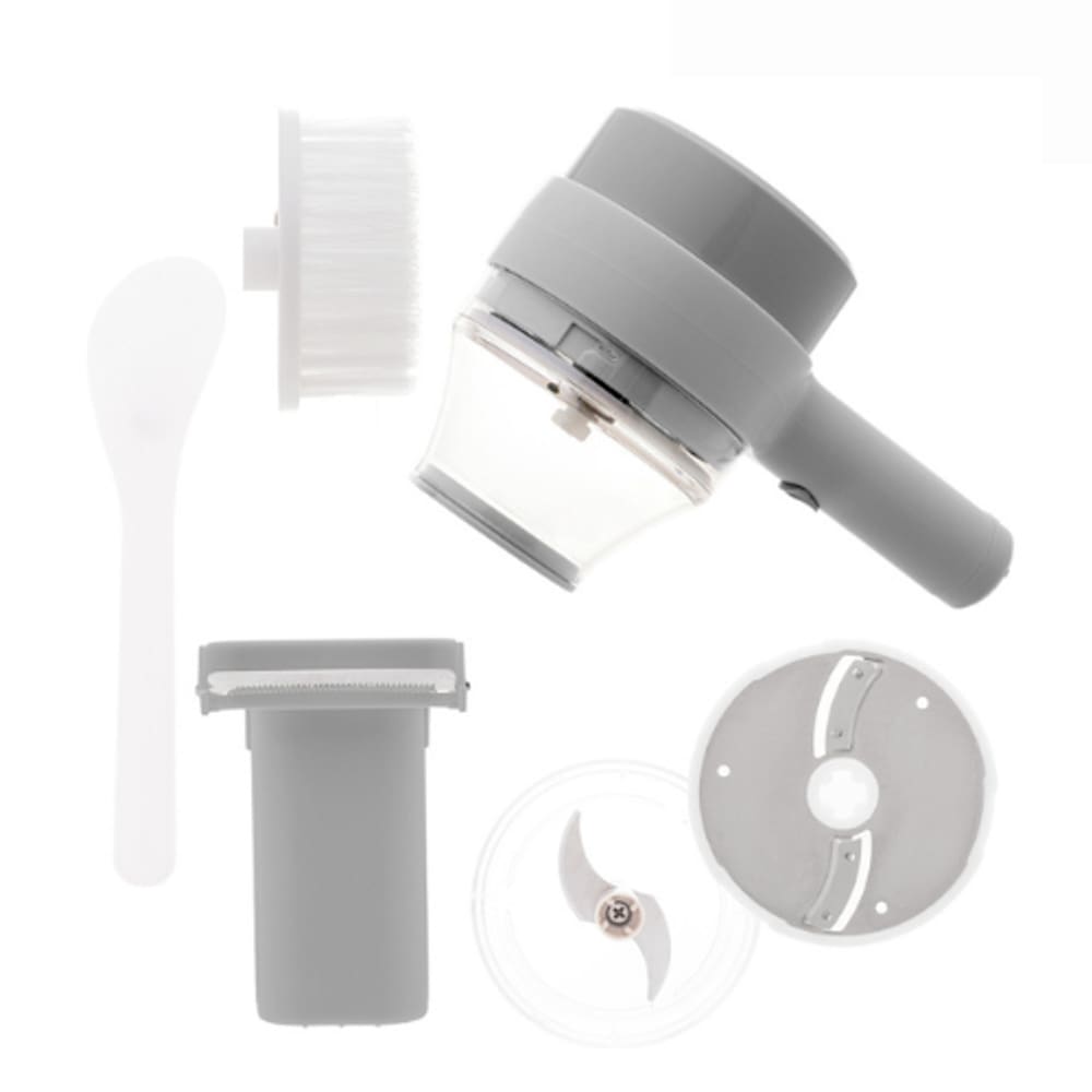 Mini Processador de Alimentos Muntifuncional USB Cinza 19cm x 8,5cm x 13cm Rojemac