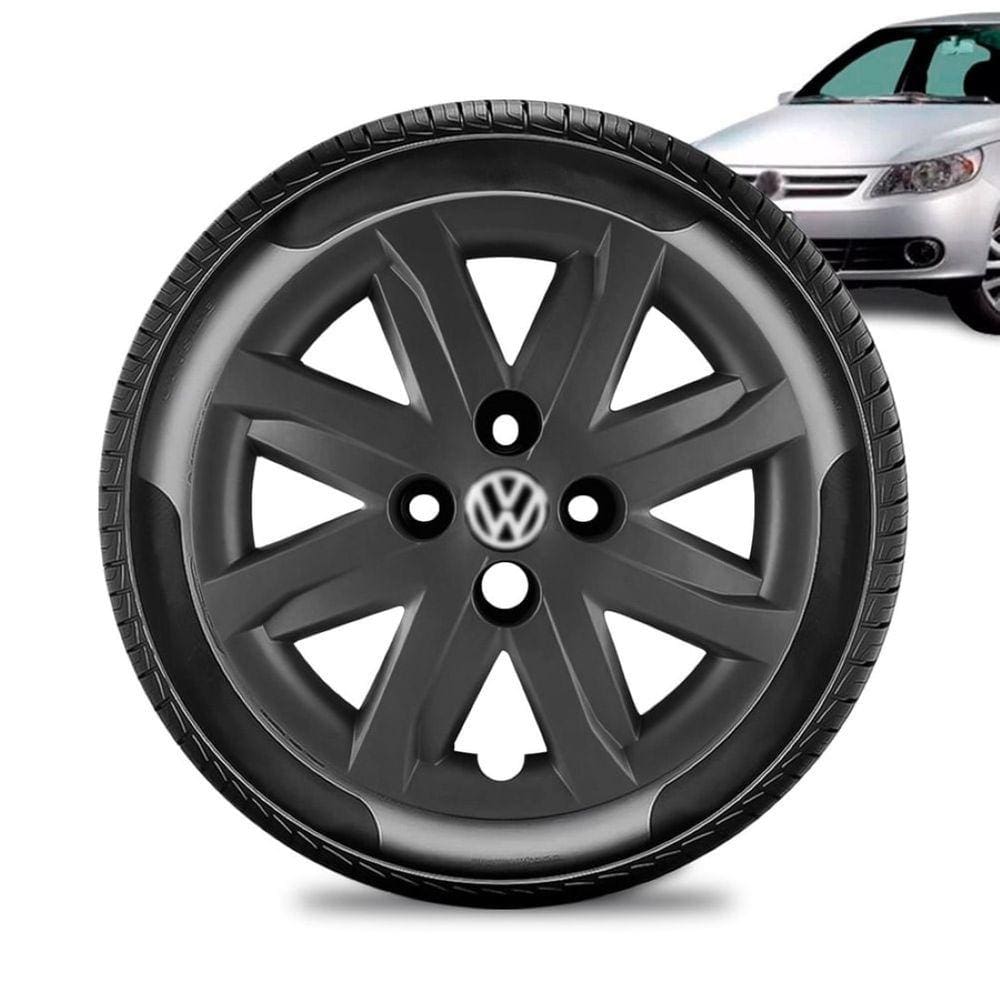 Calota Volkswagen Voyage G5 aro 14 2013 a 15 Preta Brilhante