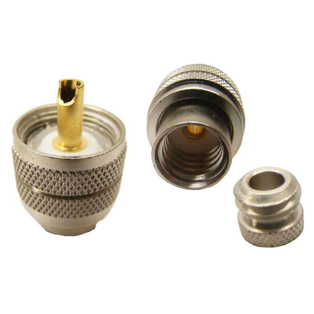 5 Conector Uhf Macho Mini Fixo com Redutor Rg58 Solda