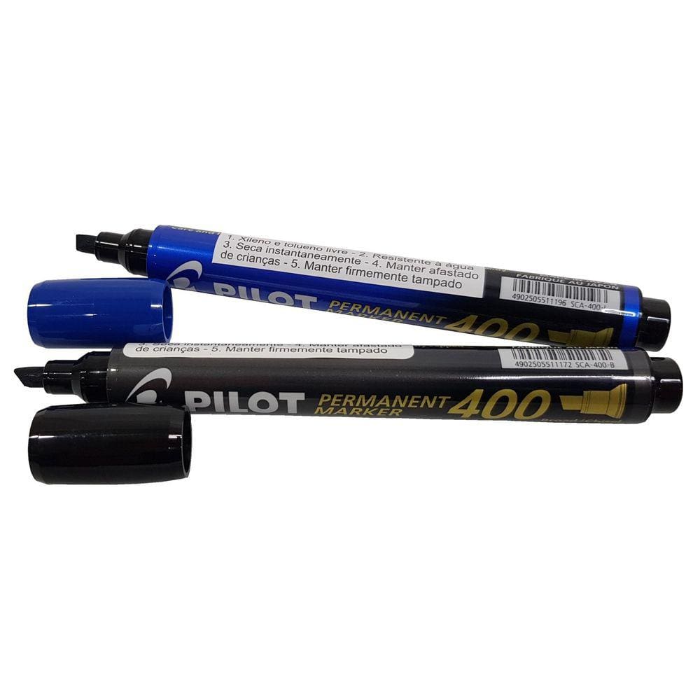 Kit 2 Marcador Permanente Marker 400 Ponta Chanfrada Pilot