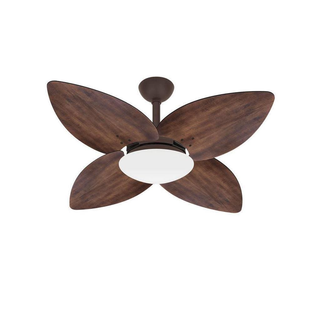 Ventilador Teto Marrom 4 Pás Madeira Sala Winds Ventax 220V