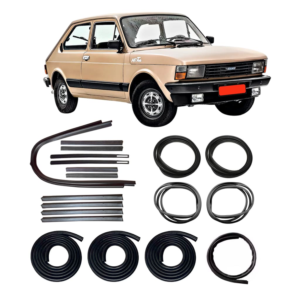 Kit Restauração Borracha Porta Canaleta Pestana Vidro Parabrisa Fiat 147