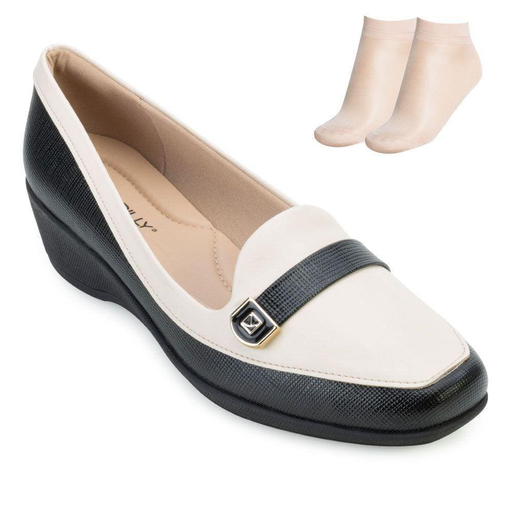 Sapato Salto Anabela Piccadilly e Meia PD23-143204