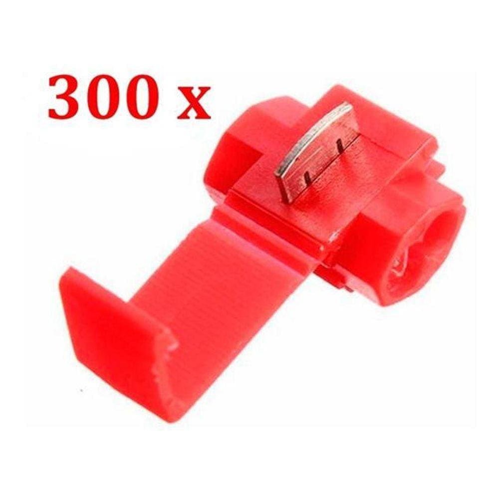 300Pçs Conector Derivação Emenda Fios Vermelho 0,5 A 1,5Mm