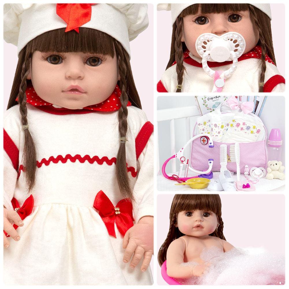 Boneca Bebê Reborn Cegonha - Vinil Realista, Bege, 46cm - Carrefour