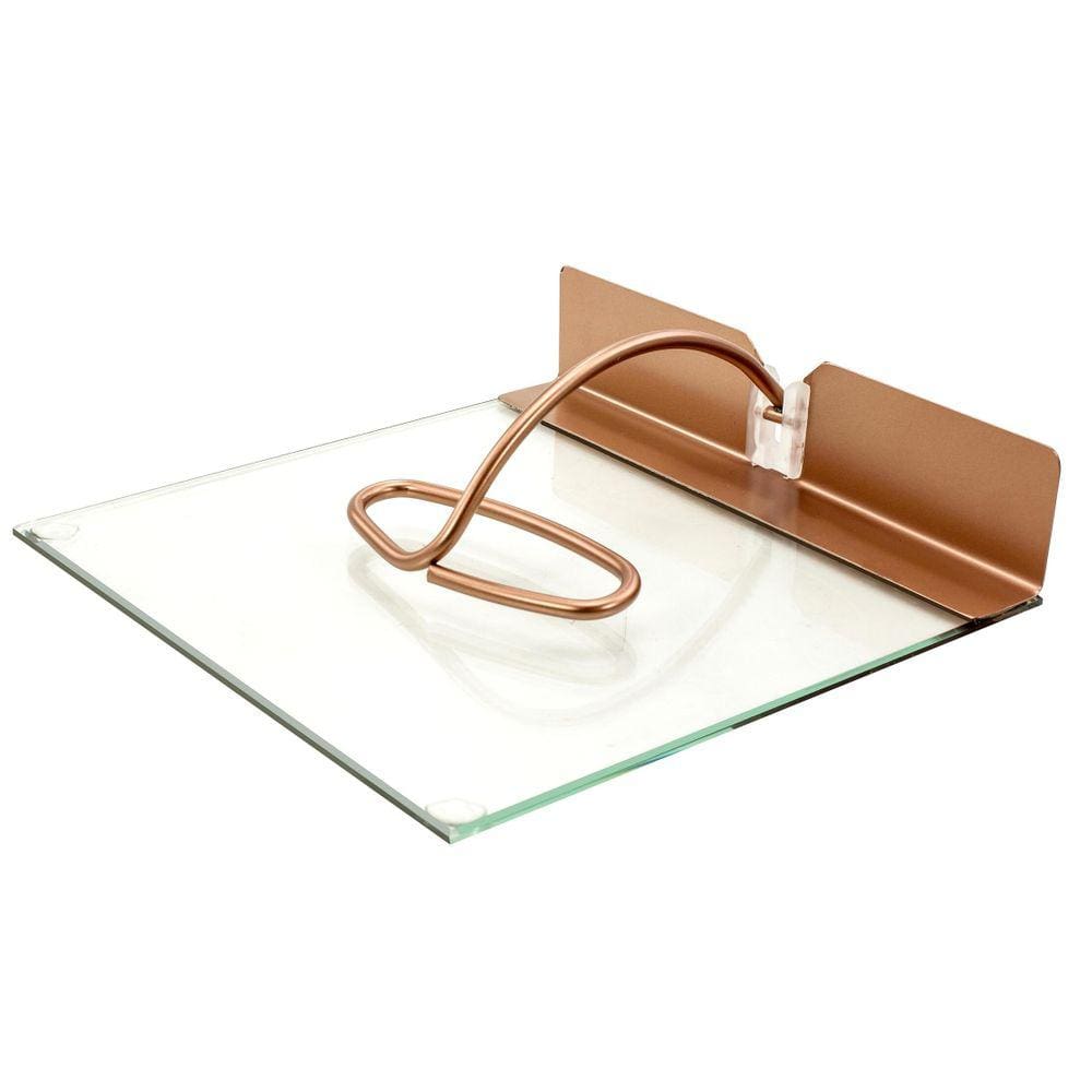 Porta Guardanapos Cobre De Mesa Slim Vidro Forma Inox 18x18