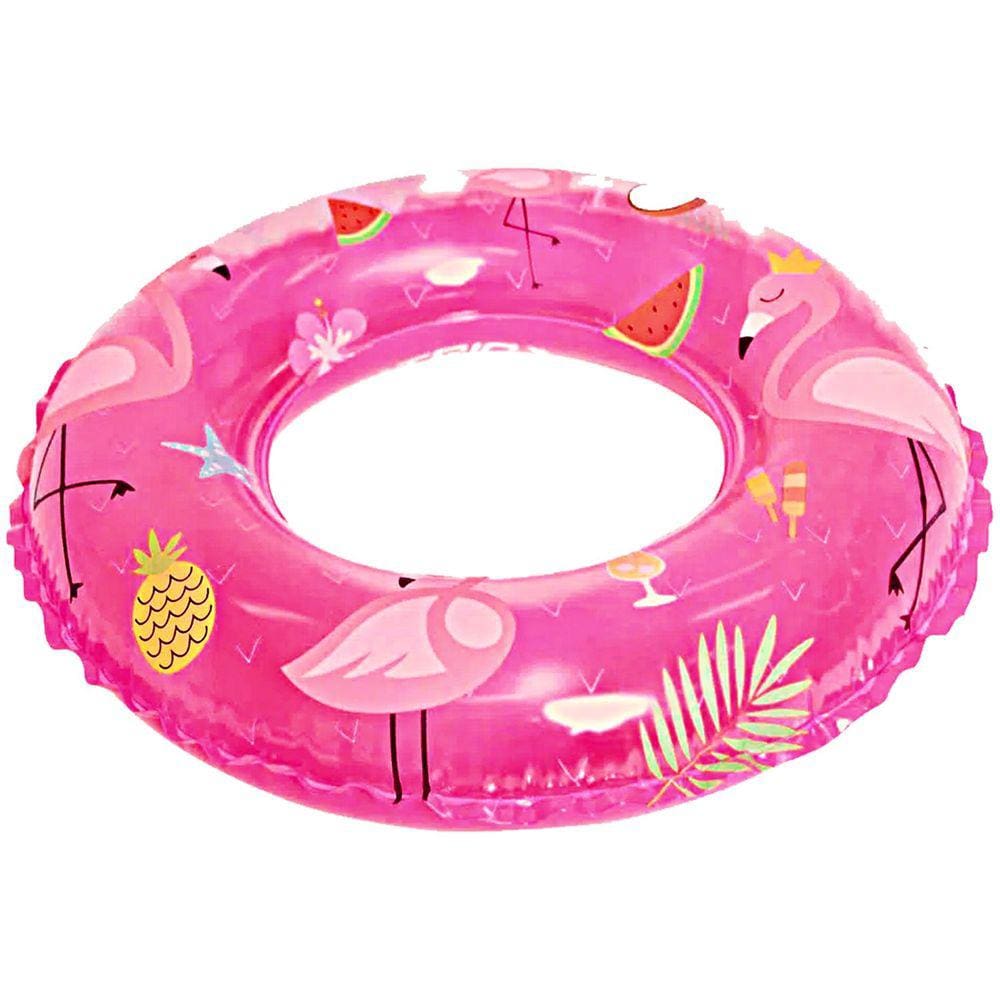 Bóia de Flamingo Infantil Inflável 50 cm de Cintura Para as Crianças se Divertirem no Verão