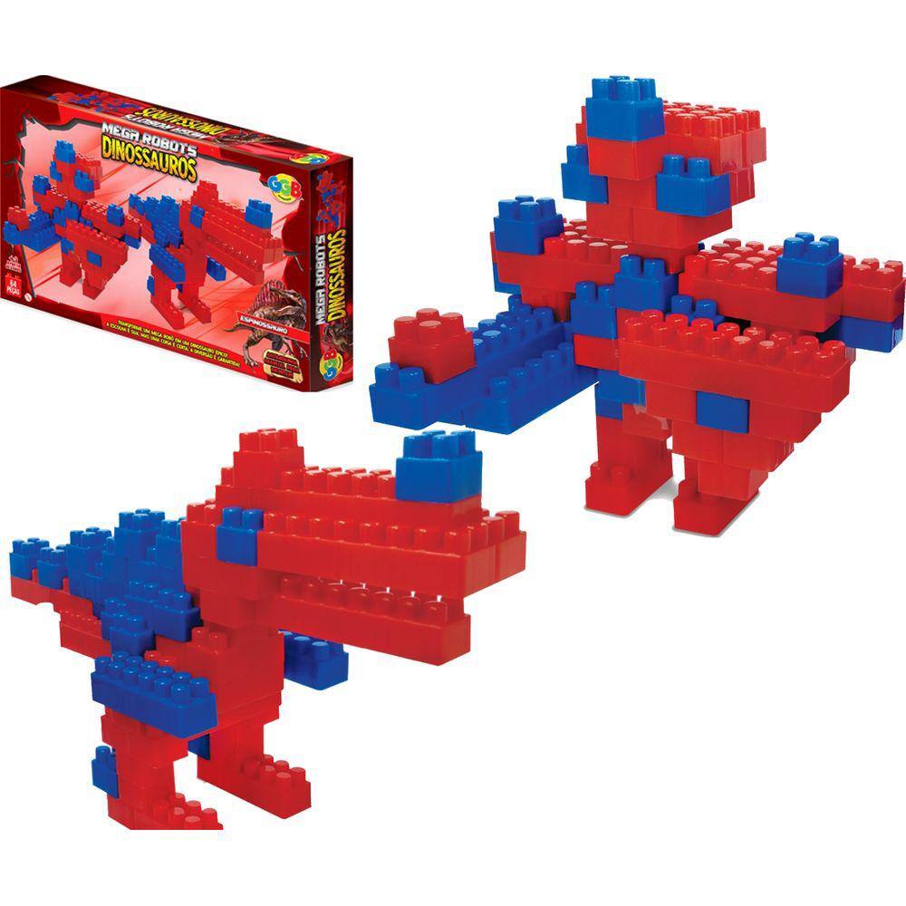 Blocos de Montar Dinossauro Brinquedo Infantil Clic E Lig