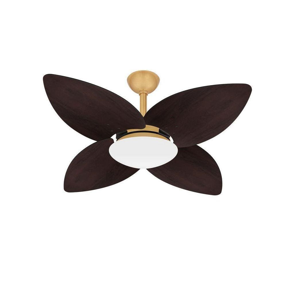 Ventilador Teto Dourado 4 Pás Madeira Sala Winds Ventax 110V
