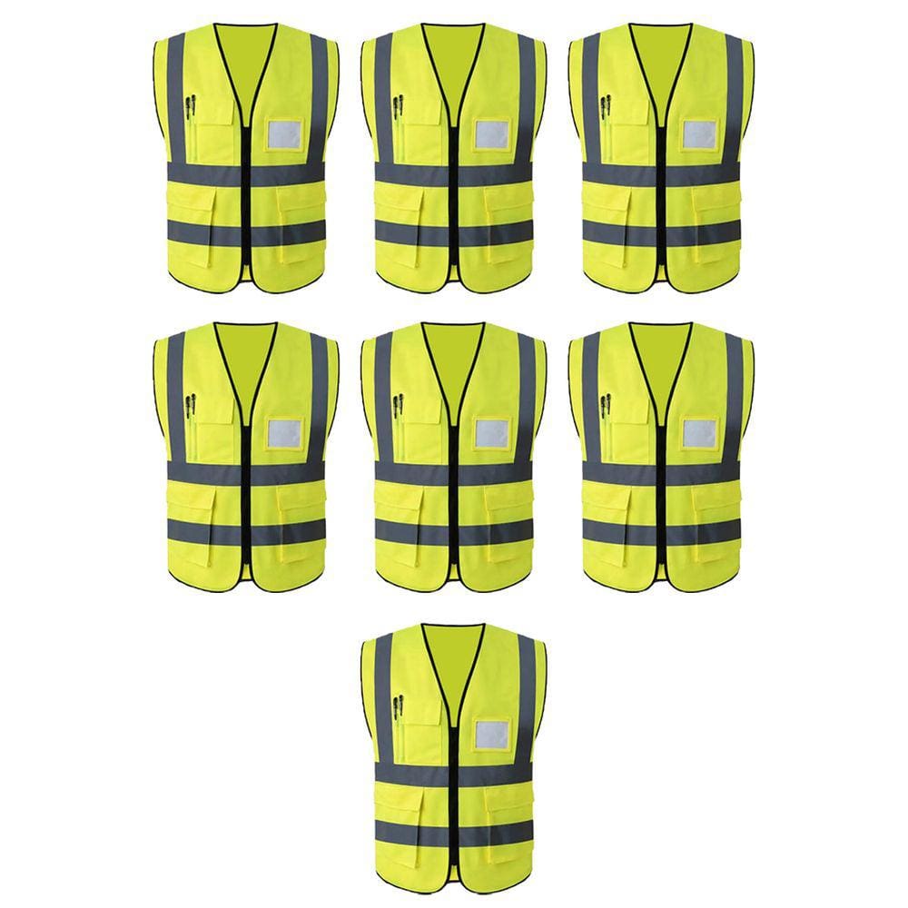 Colete Refletivo Sinalizador EPI Kit 7 Unidades Fiscalizaçao Segurança Blusao Fluorescente Proteçao