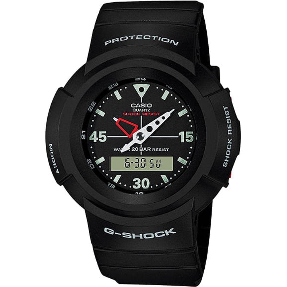 Relógio CASIO G-SHOCK masculino anadigi preto AW-500E-1EDR