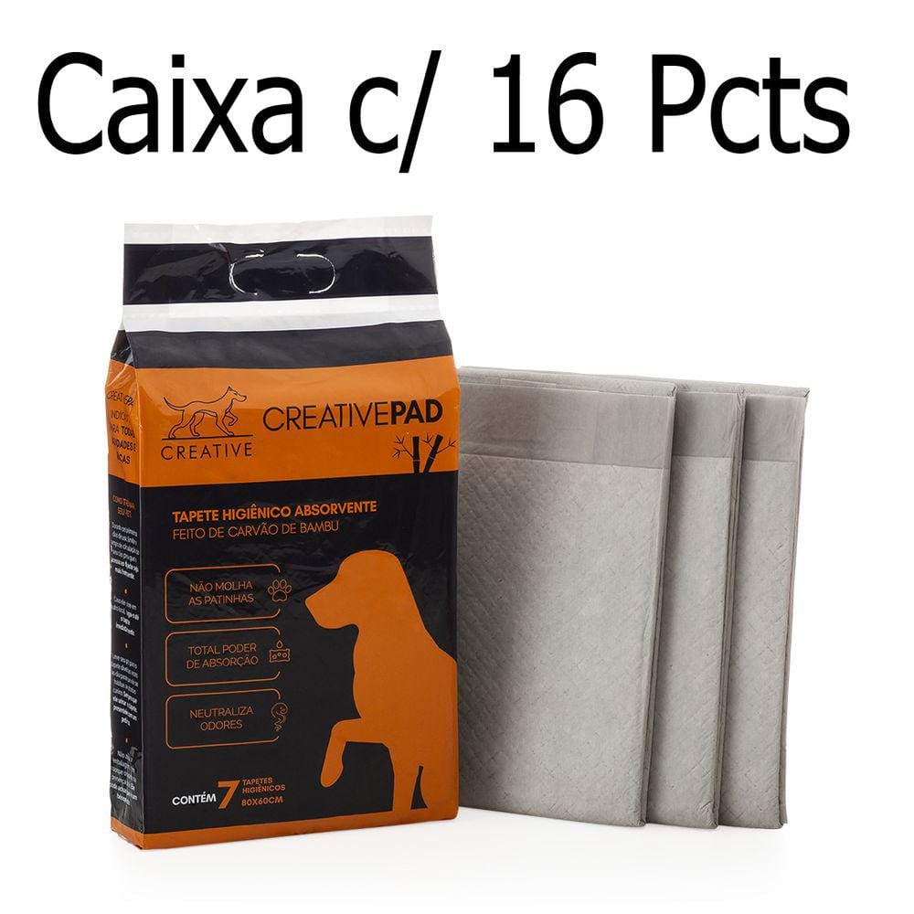 Kit 16 Pacotes Tapete Higiênico Carvão Ativado De Bambu 7 Un