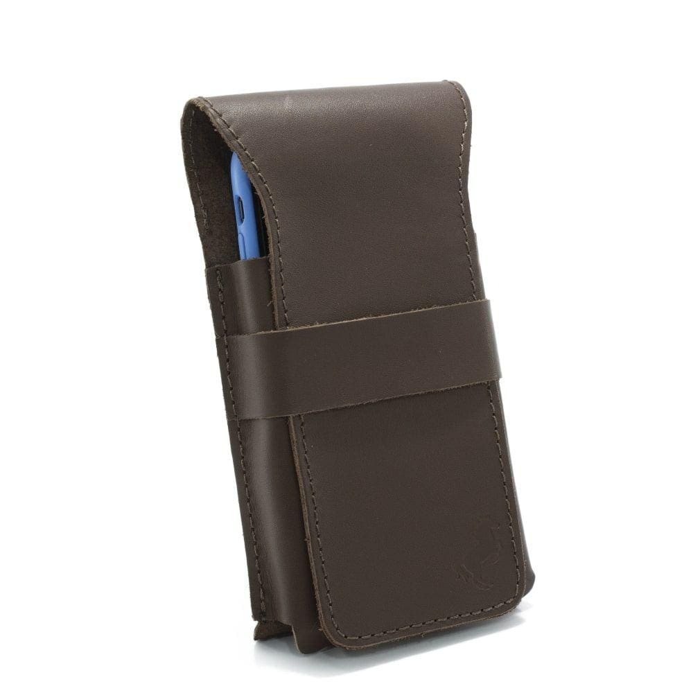 Capa Bainha Protetor Para Celular Smartphone Couro Portatil Resistente Passador Para Cinto