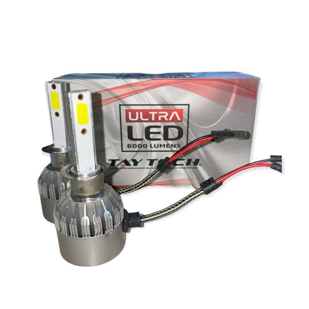 Par Lâmpada Ultra Led H1 Tay Tech 6000 Lumens Efeito Xenon
