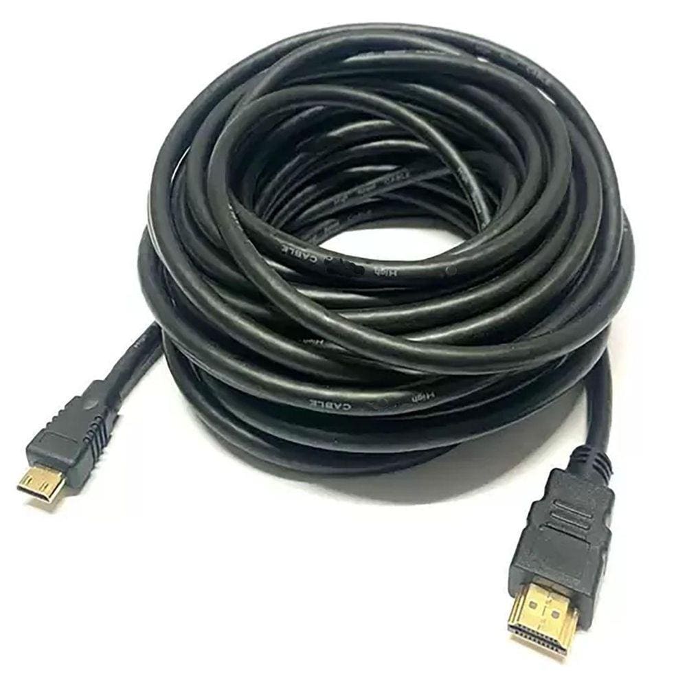 Cabo Mini Hdmi 15 Metros Para Câmera Sony Fuji Nikon Canon