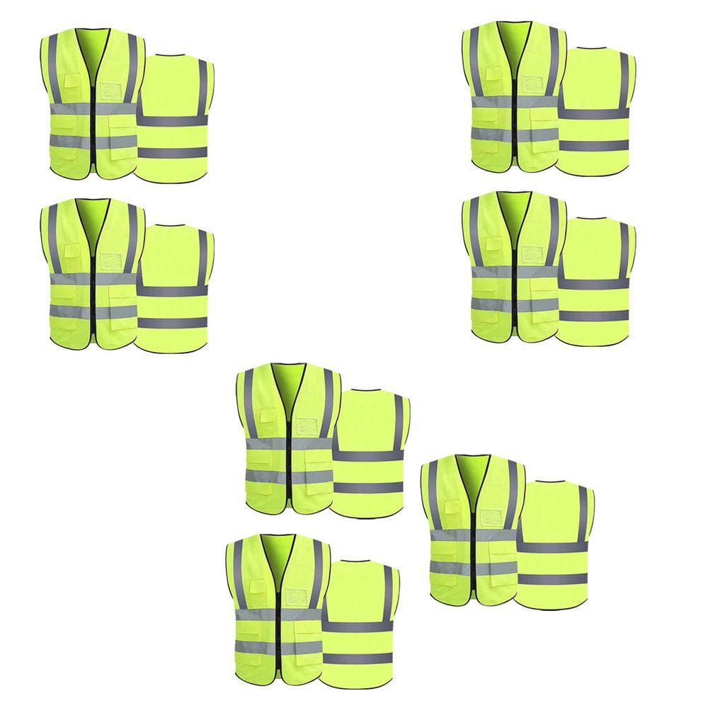 Colete Sinalizador EPI Refletivo Kit 7 Unidades Segurança Trabalho Blusao Fluorescente Obra Proteçao Fiscalizaçao
