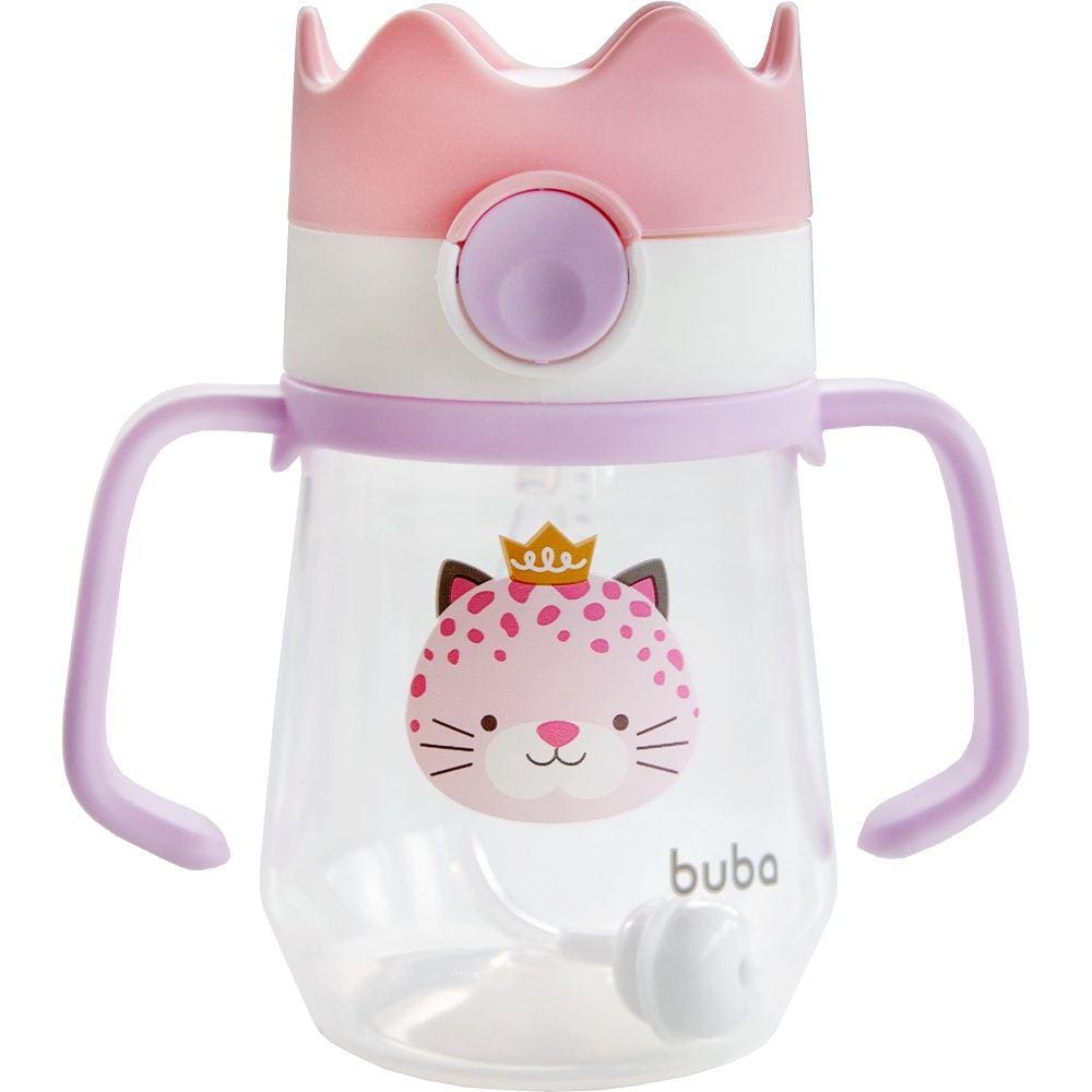 Copo Infantil Com Alça e Canudo Oncinha - Buba