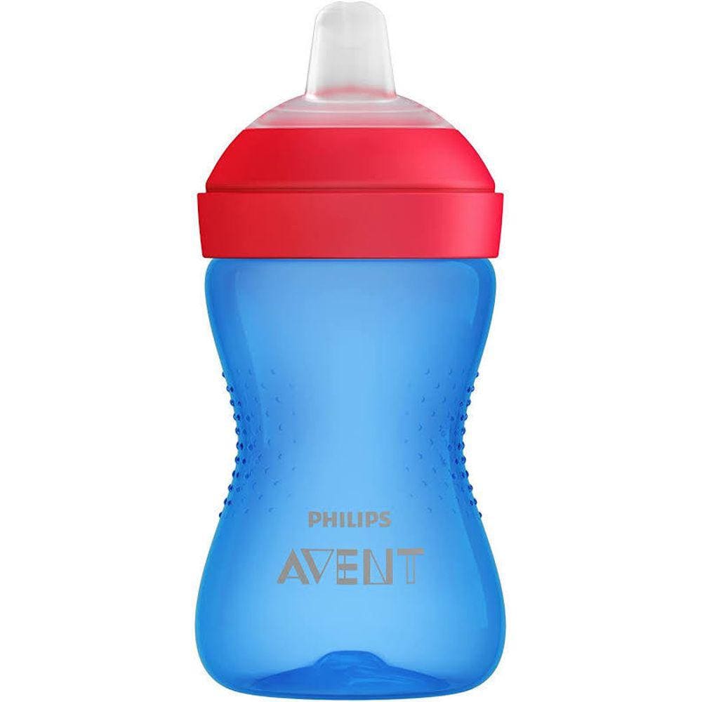 Copo de Transição com Bico de Silicone 300ml Azul Com Vermelho 9m+ - AVENT