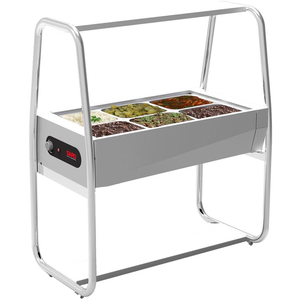 Buffet Térmico Aquecido Inox 6 Cubas com Tampa 220v BF622 Prata