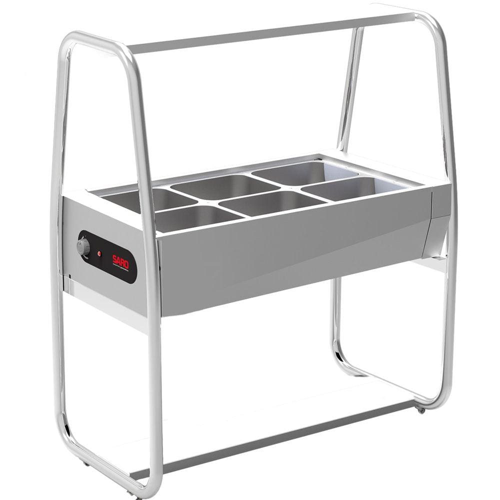 Buffet Térmico Aquecido Inox 6 Cubas com Tampa 127v BF611 Prata